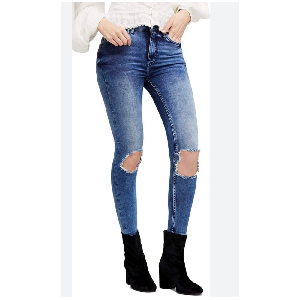 Free People Women's High-Rise Busted Skinny 27 regular